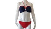 Dark Blue & Red Two Piece Swimsuit